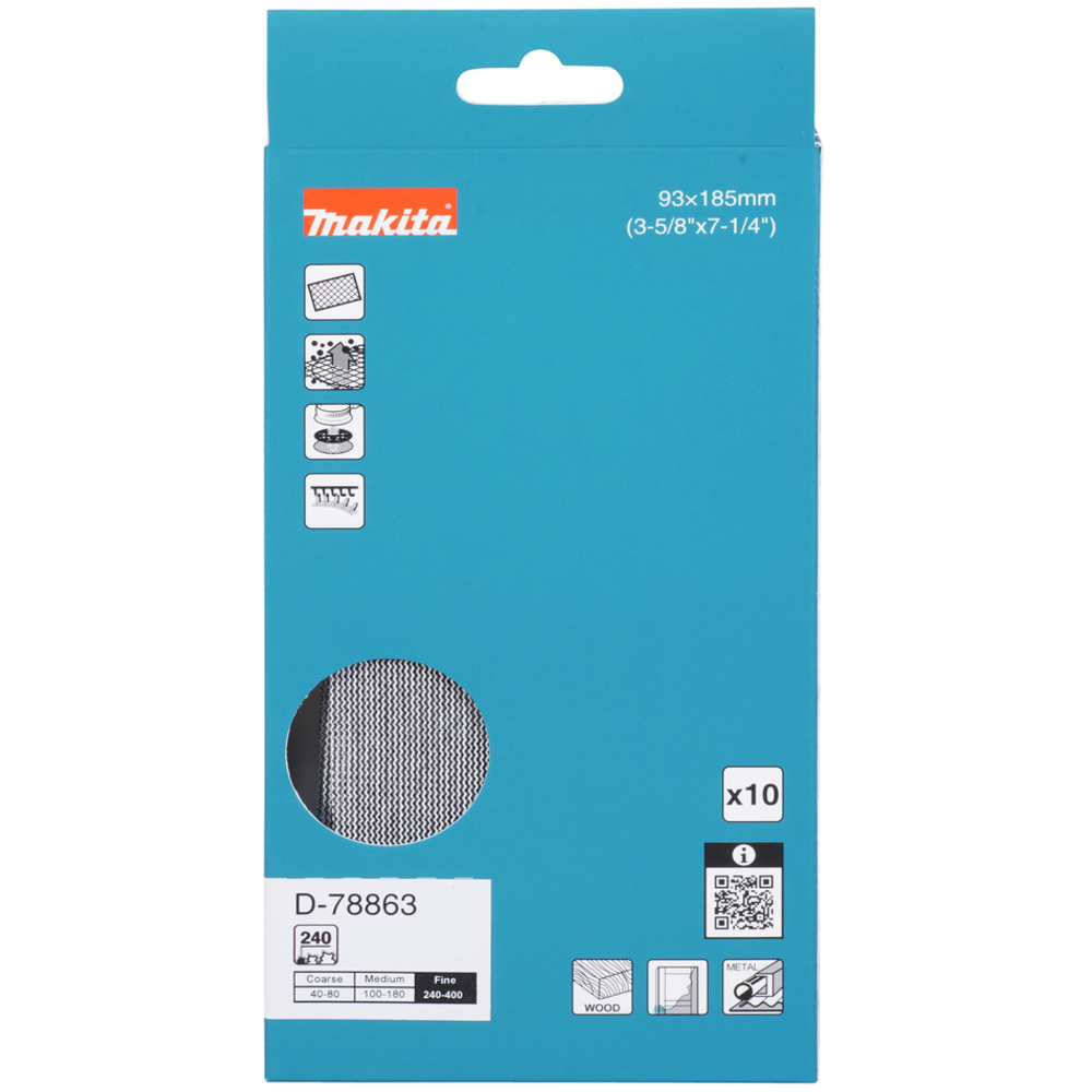 Feuilles abrasives à maille 93x185 mm A240 - MAKITA - D-78863