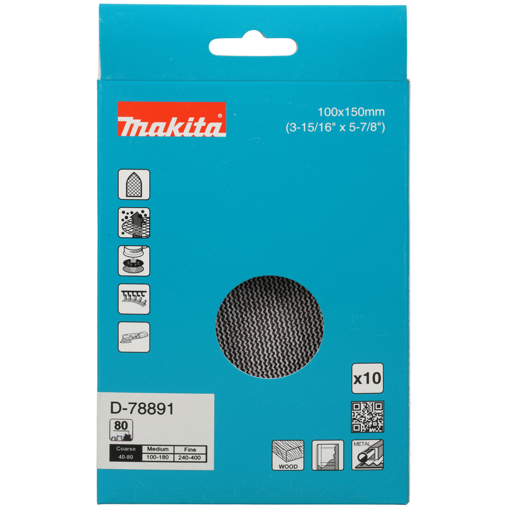 ABRASIVF EN MAILLE 100X150 A80 X10 - MAKITA - D-78891