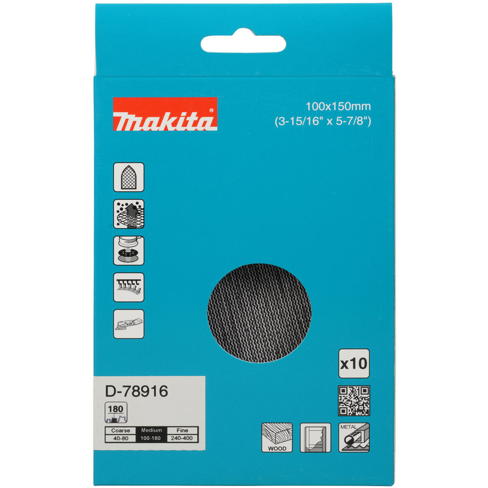 ABRASIVF EN MAILLE 100X150 A180 X10 - MAKITA - D-78916