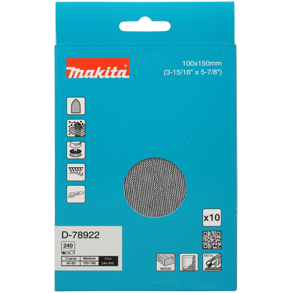 ABRASIVF EN MAILLE 100X150 A240 X10 - MAKITA - D-78922