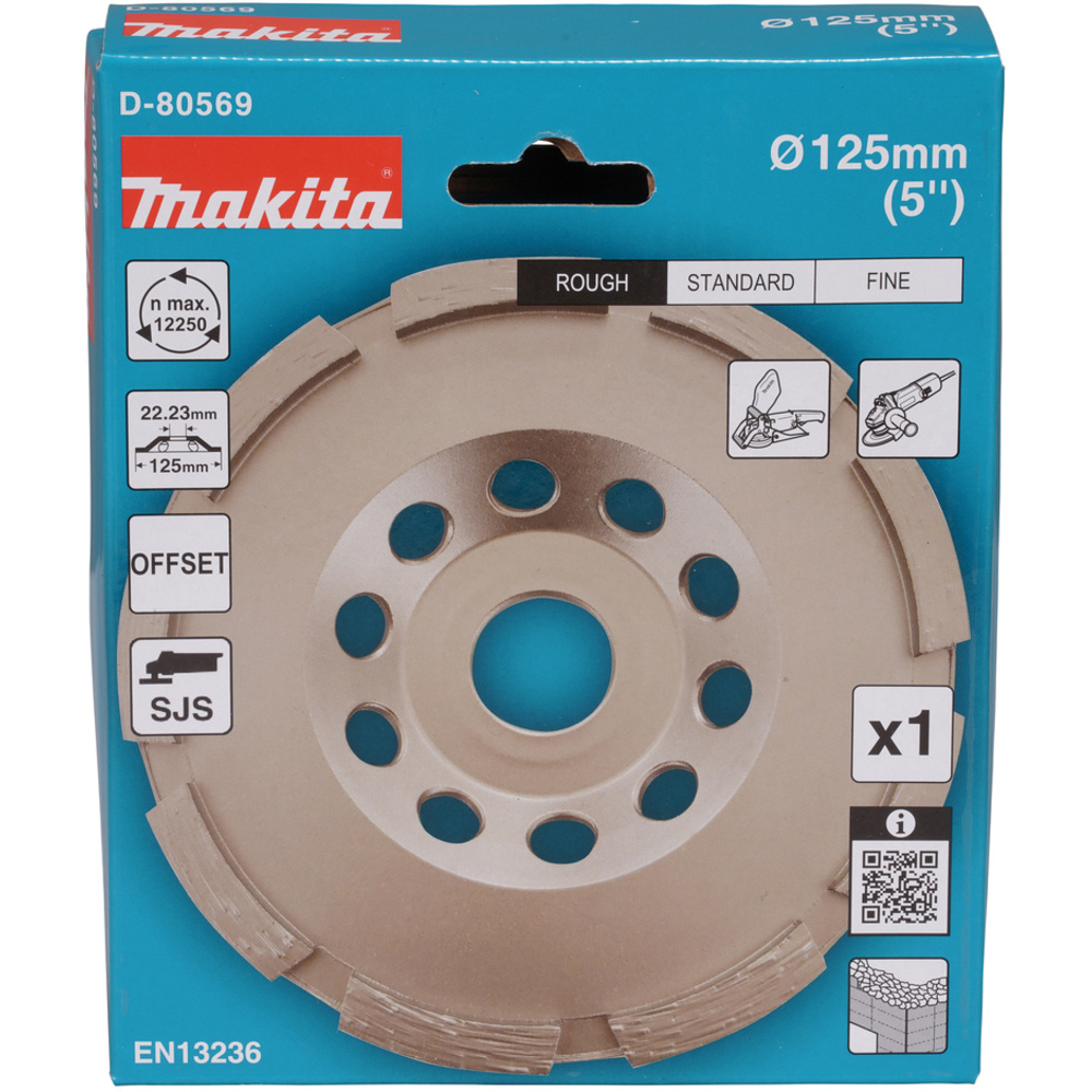 Plateau de ponçage diamant D125mm - travaux rapide - économique - MAKITA - D-80569
