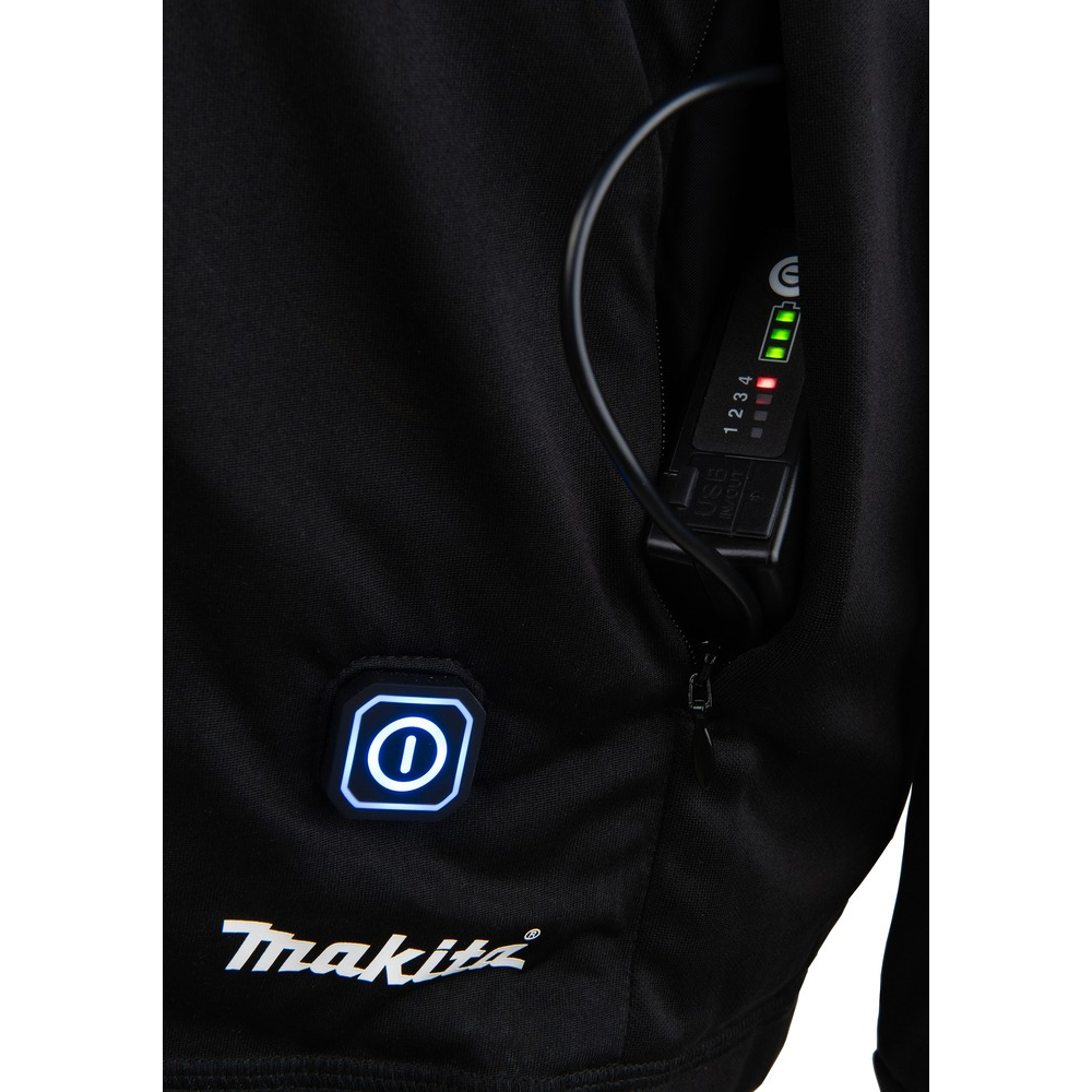 Sweat chauffant col rond noir avec batterie BL1055B MAKITA - DCX200A