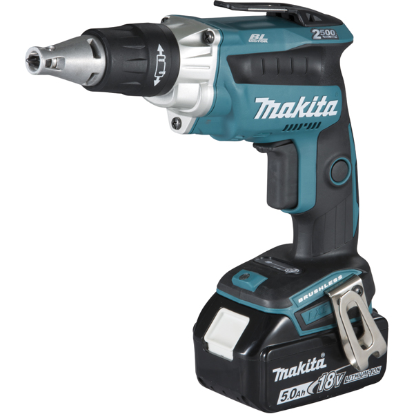 Visseuse plaque de plâtre MAKITA sans fil 18 V 2 batteries 5 Ah chargeur et coffret MAK PAC - DFS250RTJ