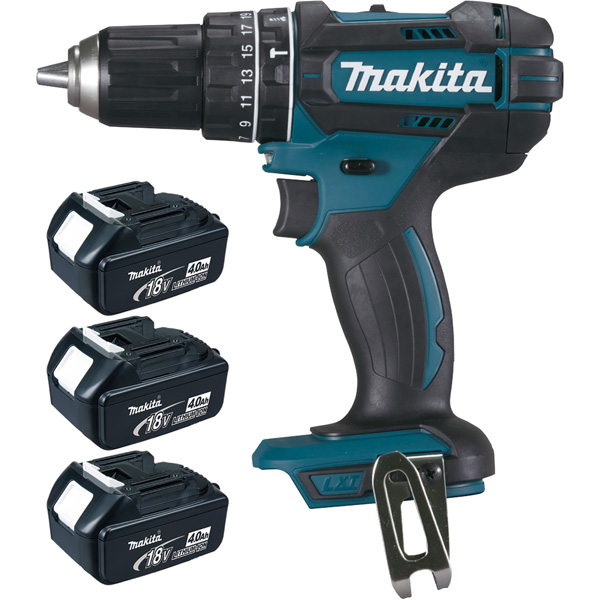 Perceuse à percussion sans fil 18 V 3 batteries 4 Ah 13 mm - MAKITA - DHP482RM3J