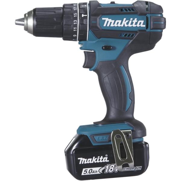 Perceuse visseuse percussion sans fil 18 V 2 batteries 5 Ah 13 mm - MAKITA - DHP482RTJ