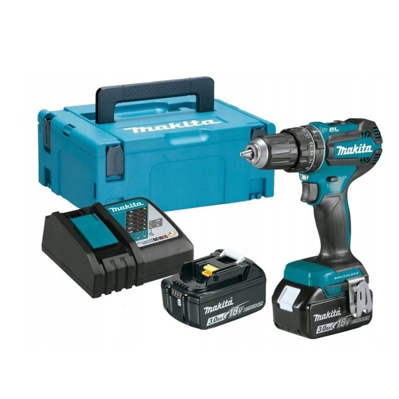Perceuse Visseuse à percussion sans fils 18 V 3 Ah, 2 batteries- MAKITA - DHP485RFJ