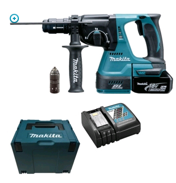 Perfo-burineur SDS-Plus MAKITA 18 V Li-Ion 5 Ah 24 mm en coffret MAK-PAC- DHR243RTJ