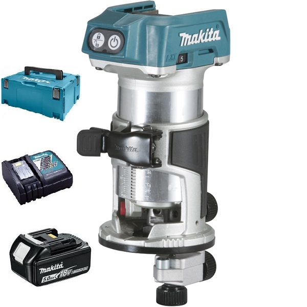 DEFONCEUSE AFFLEUREUSE PLAQUE DE PLÂTRE D8 MM AVEC BATTERIE - MAKITA - DRT50RTJX3