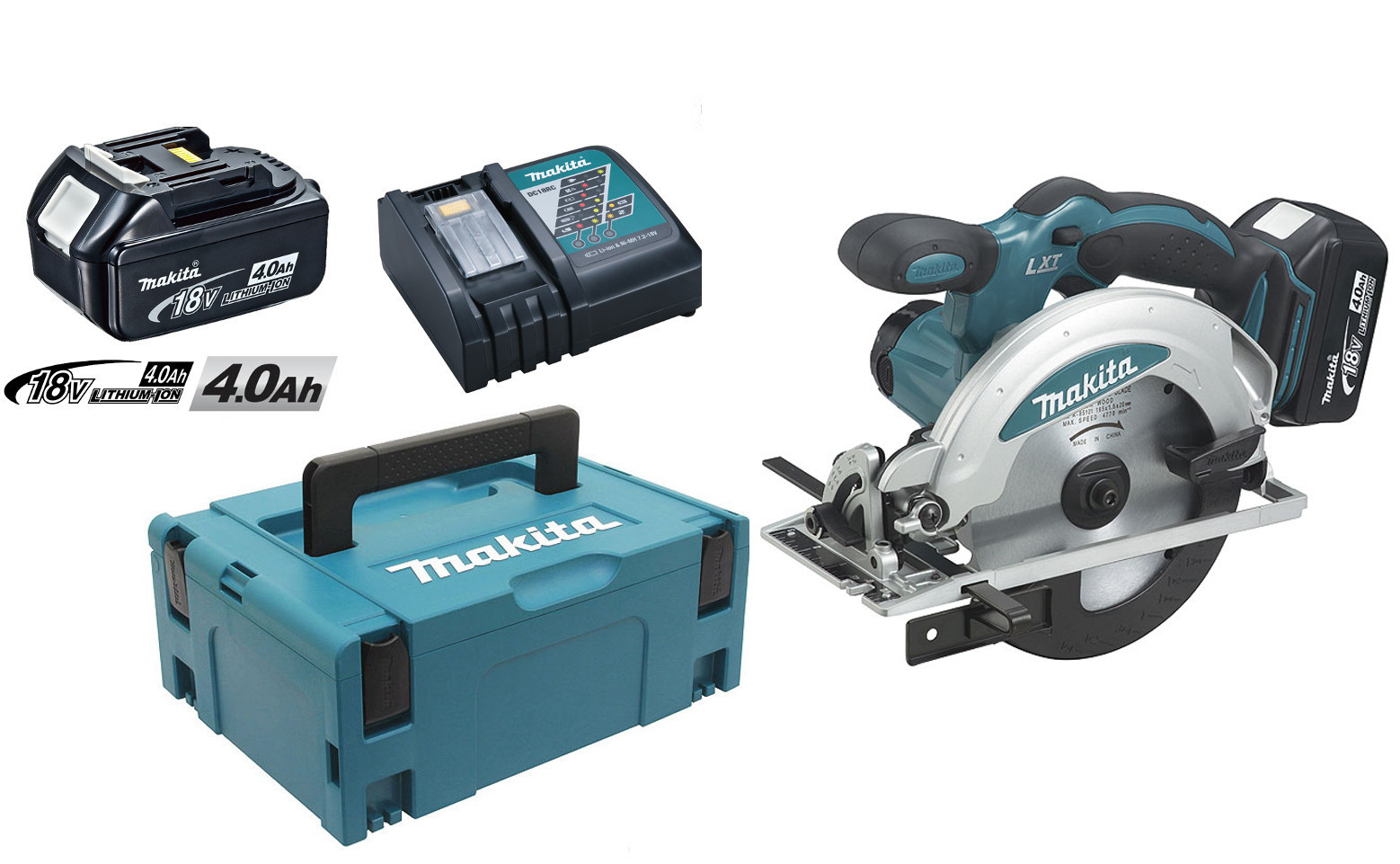 Scie circulaire MAKITA 18 V Li-Ion 4 Ah Diam. 165 mm en coffret MAK-PAC- DSS610RMJ