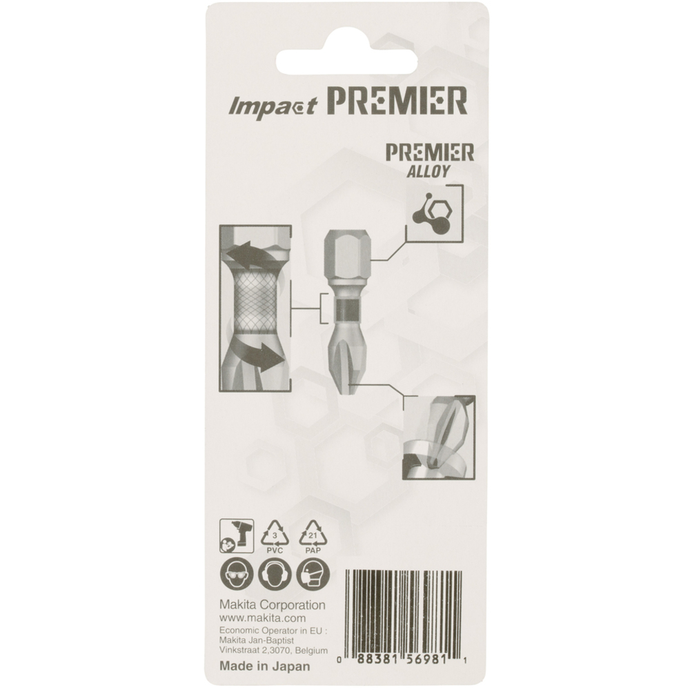 Embouts IMPACT PREMIER PH2R 25 mm Lot de 2 - MAKITA - E-03143