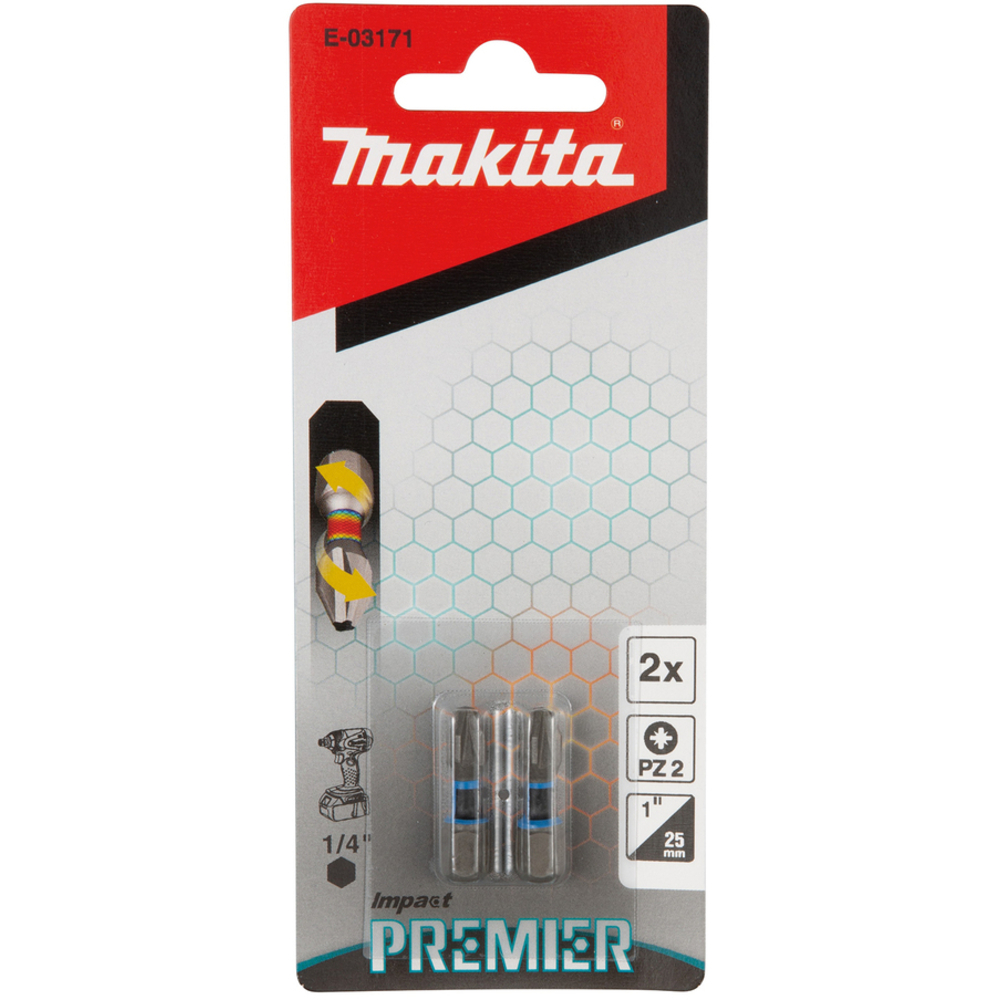 EMBOUT POZIDRIV 2-25MM 2PCS IMPACT PREMIER - MAKITA - E-03171