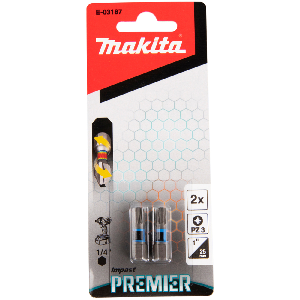 EMBOUT POZIDRIV 3-25MM 2PCS IMPACT PREMIER - MAKITA - E-03187