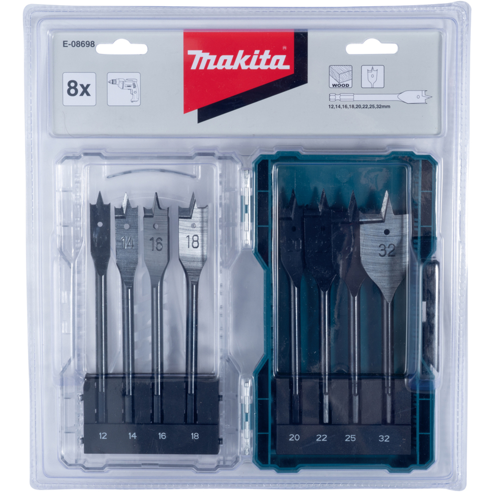 COFFRET 8 MECHES A BOIS - MAKITA - E-08698
