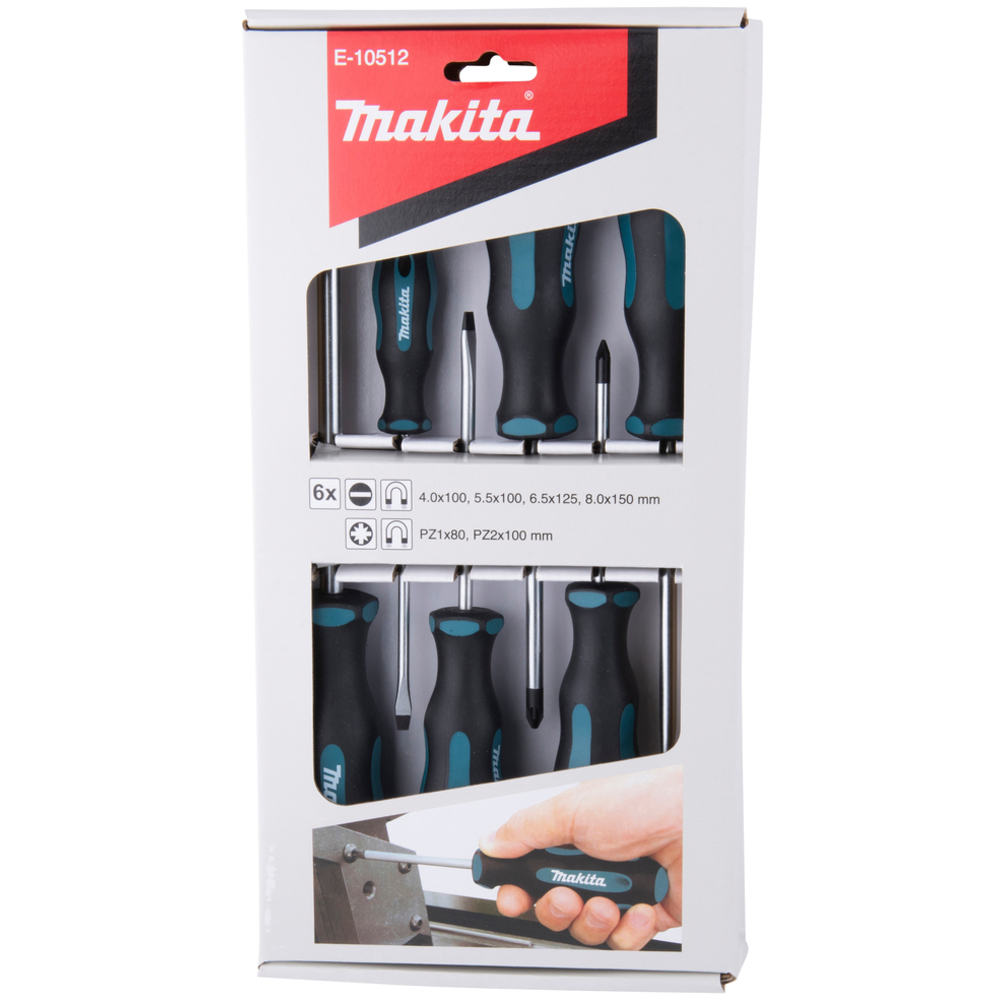 JEU DE TOURNEVIS 4SL+2PZ - MAKITA - E-10512