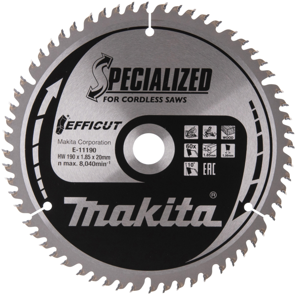 LAME TCT MDF 190x20MM 60DENTS - MAKITA - E-11190