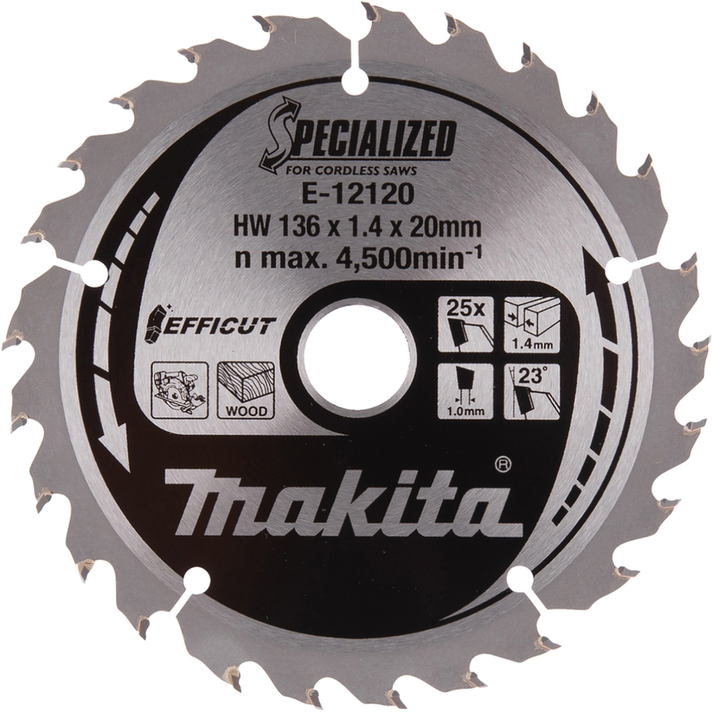 LAME CARBURE EFFICUT 136x20x25T - MAKITA - E-12120