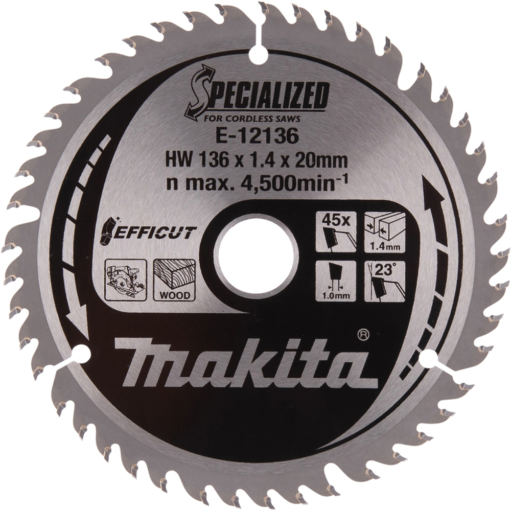 LAME CARBURE EFFICUT 136x20x45T - MAKITA - E-12136