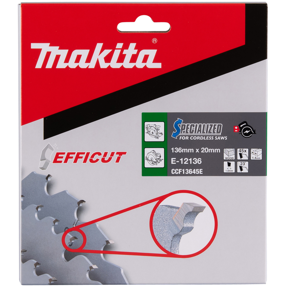 LAME CARBURE EFFICUT 136x20x45T - MAKITA - E-12136