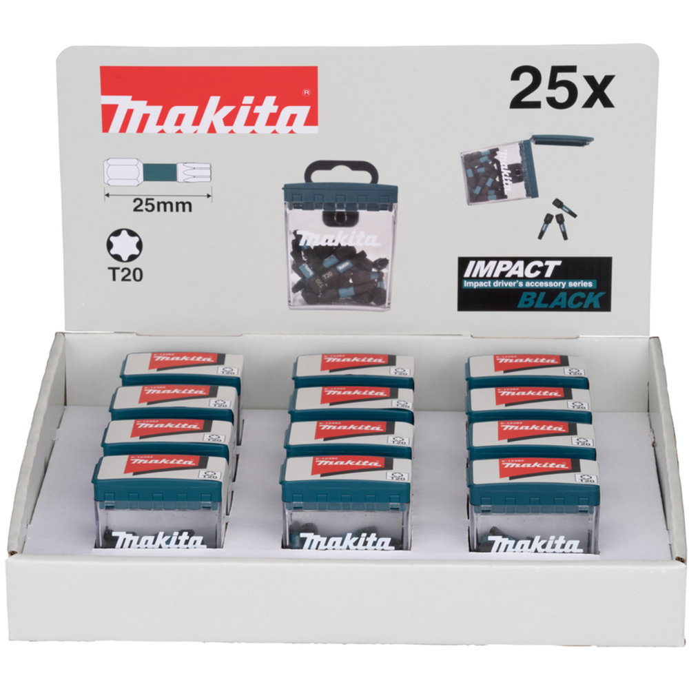 PACK IMPACT BLACK T20 25MM 25PCS X12 - MAKITA - E-12382-12