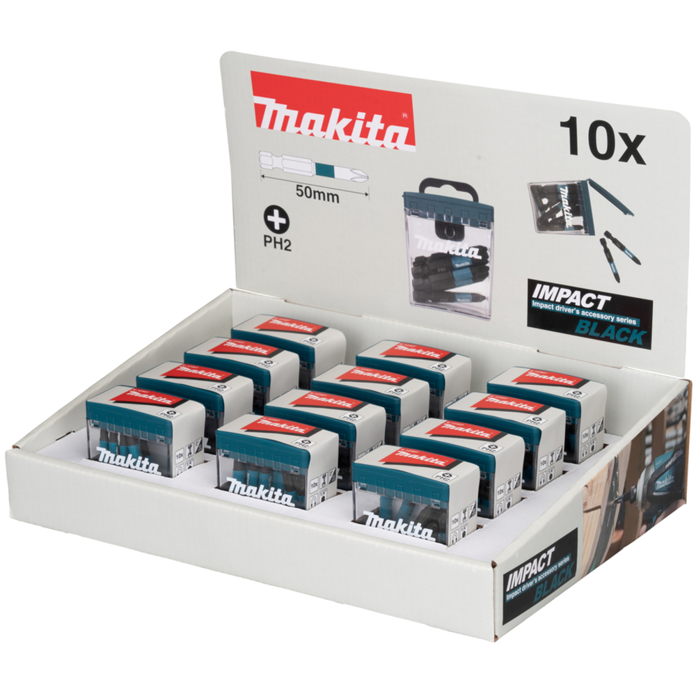 PACK IMPACT BLACK PH2 50MM 10PCS X12 - MAKITA - E-12407-12