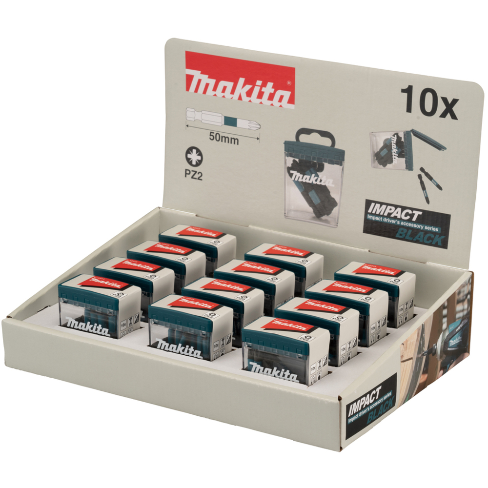 PACK IMPACT BLACK PZ2 50MM 10PCS X12 - MAKITA - E-12413-12