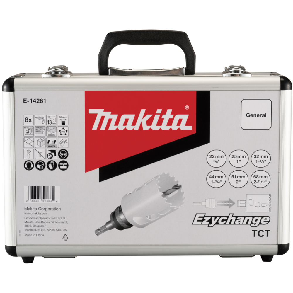 COFFRET SCIES CLOCHES EZYCHANGE TCT 8PCS - MAKITA - E-14261