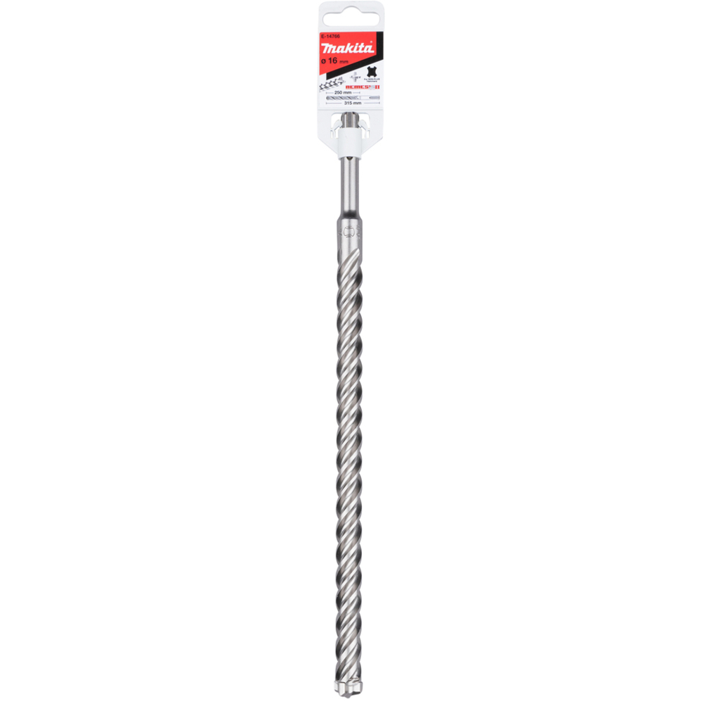 Foret SDS-Plus Makita D-17566 - 18 X 460 Mm (400 Mm De Travail) - 2 Taillants Carbure - Pour Béton Et Maçonnerie - Norme DIN8039
