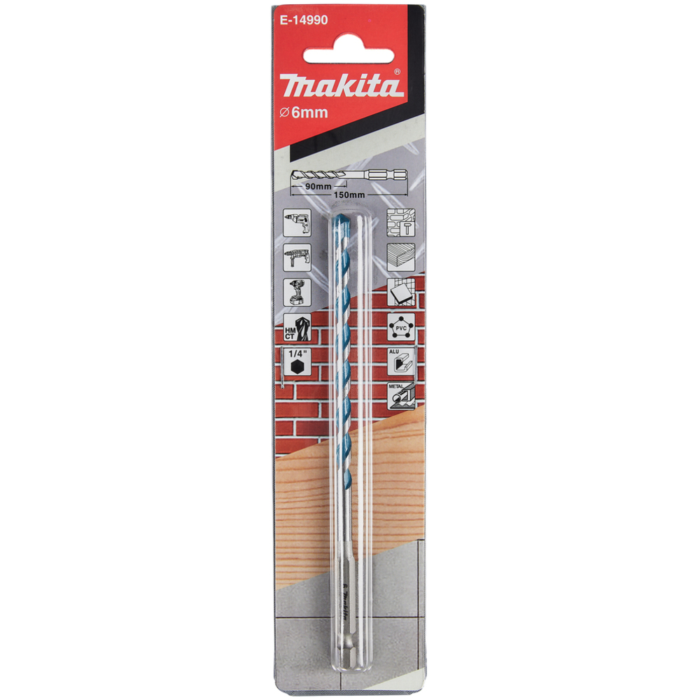 FORET MULTIMATERIAUX 6x150MM HEXA1/4 - MAKITA - E-14990
