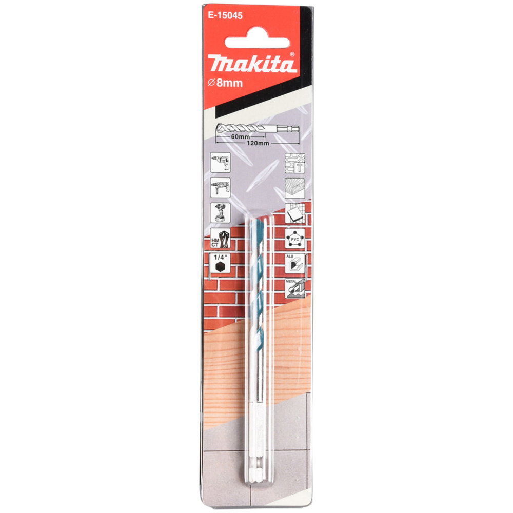 FORET MULTIMATERIAUX 8x120MM HEXA1/4 - MAKITA - E-15045