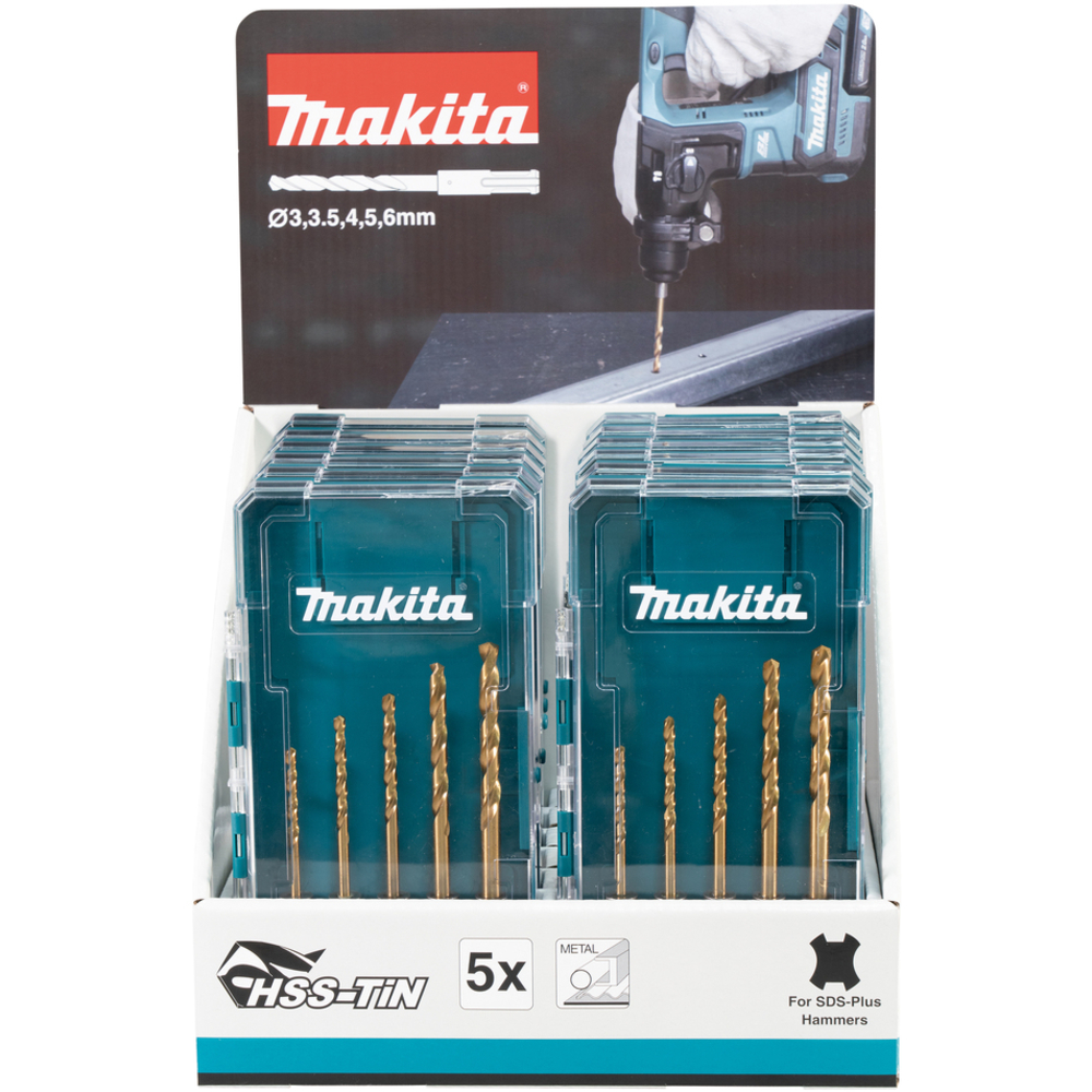 Master carton 12 x Coffrets 5 forets métal SDS- MAKITA - E-15132-12