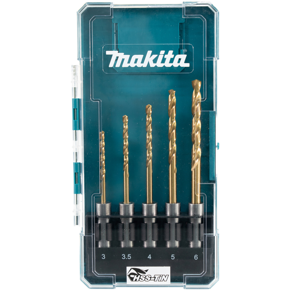 Coffret 5 forets métal HSS-TiN, SDS- MAKITA - E-15132
