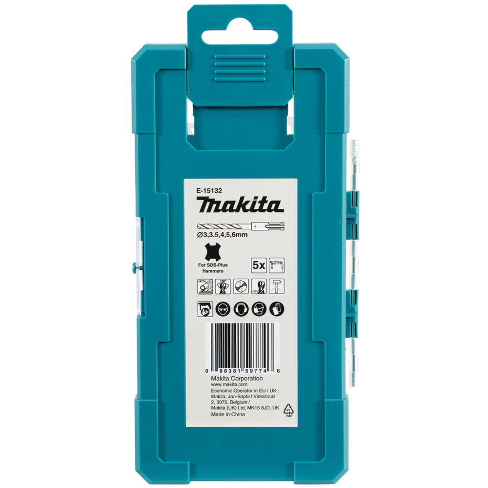 Coffret 5 forets métal HSS-TiN, SDS- MAKITA - E-15132