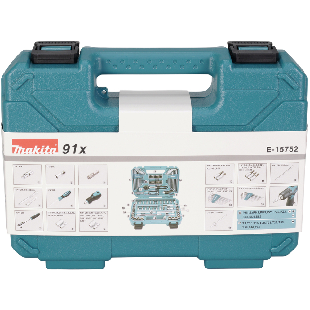 COFFRET OUTILLAGE A MAIN 91 PCS - MAKITA - E-15752