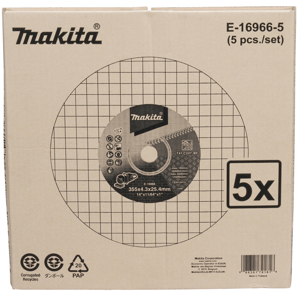 DISQUE A TRONC MATERIAUX C24T 355x4,3 - MAKITA - E-16966-5