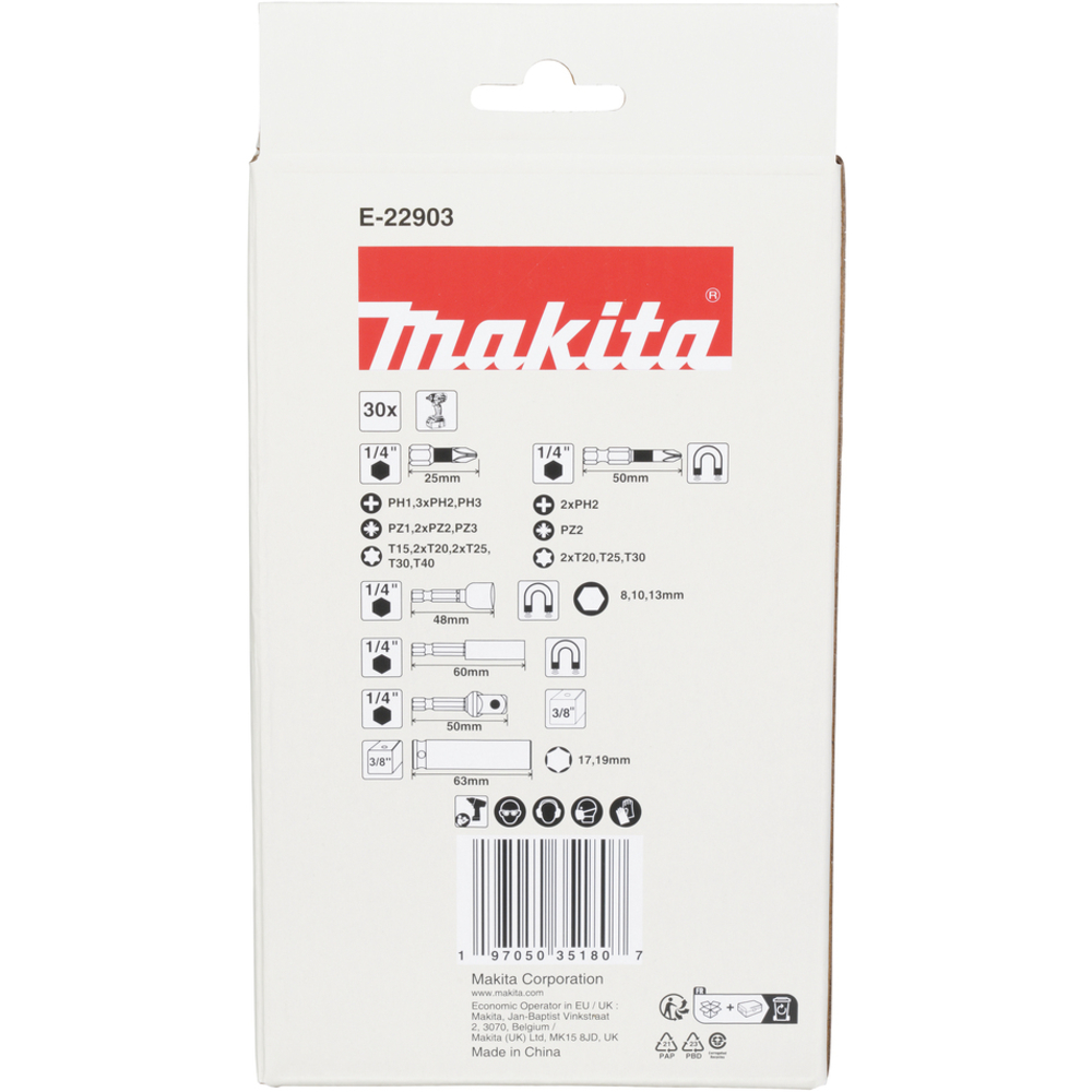 COFFRET CLEAR CASE IMPACT BLACK 30 PCS - MAKITA - E-22903