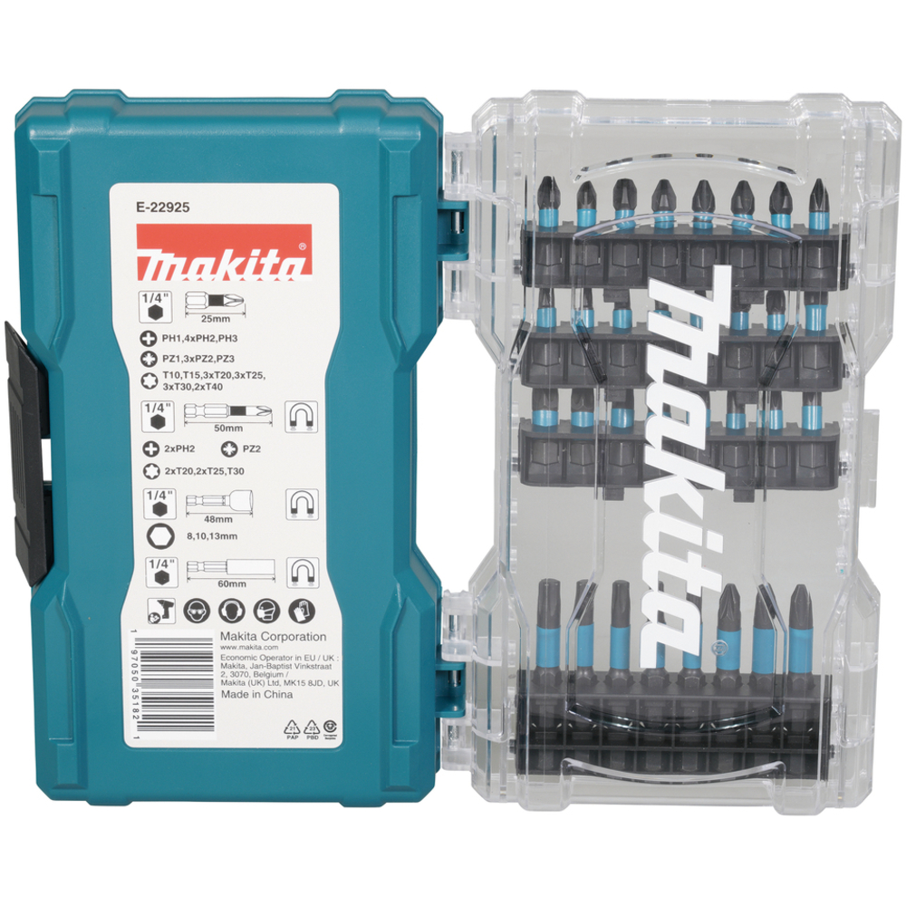 COFFRET CLEAR CASE IMPACT BLACK 36 PCS - MAKITA - E-22925