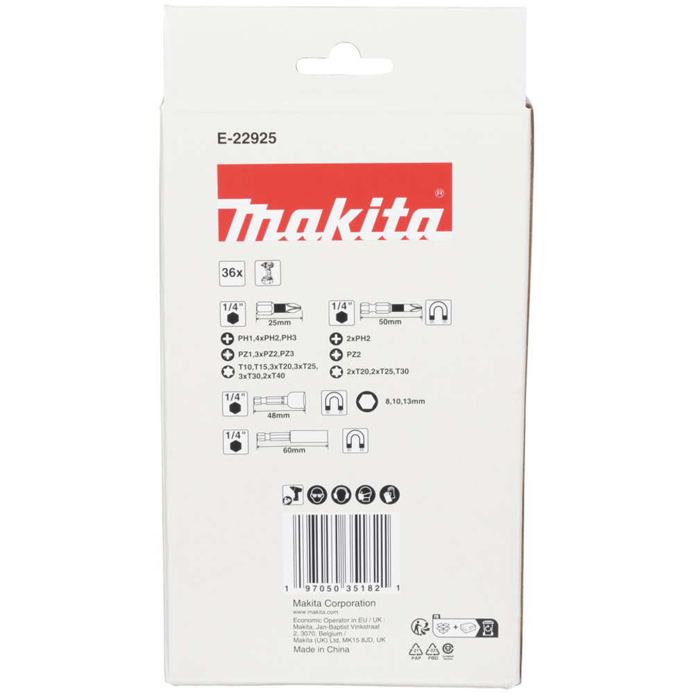 COFFRET CLEAR CASE IMPACT BLACK 36 PCS - MAKITA - E-22925