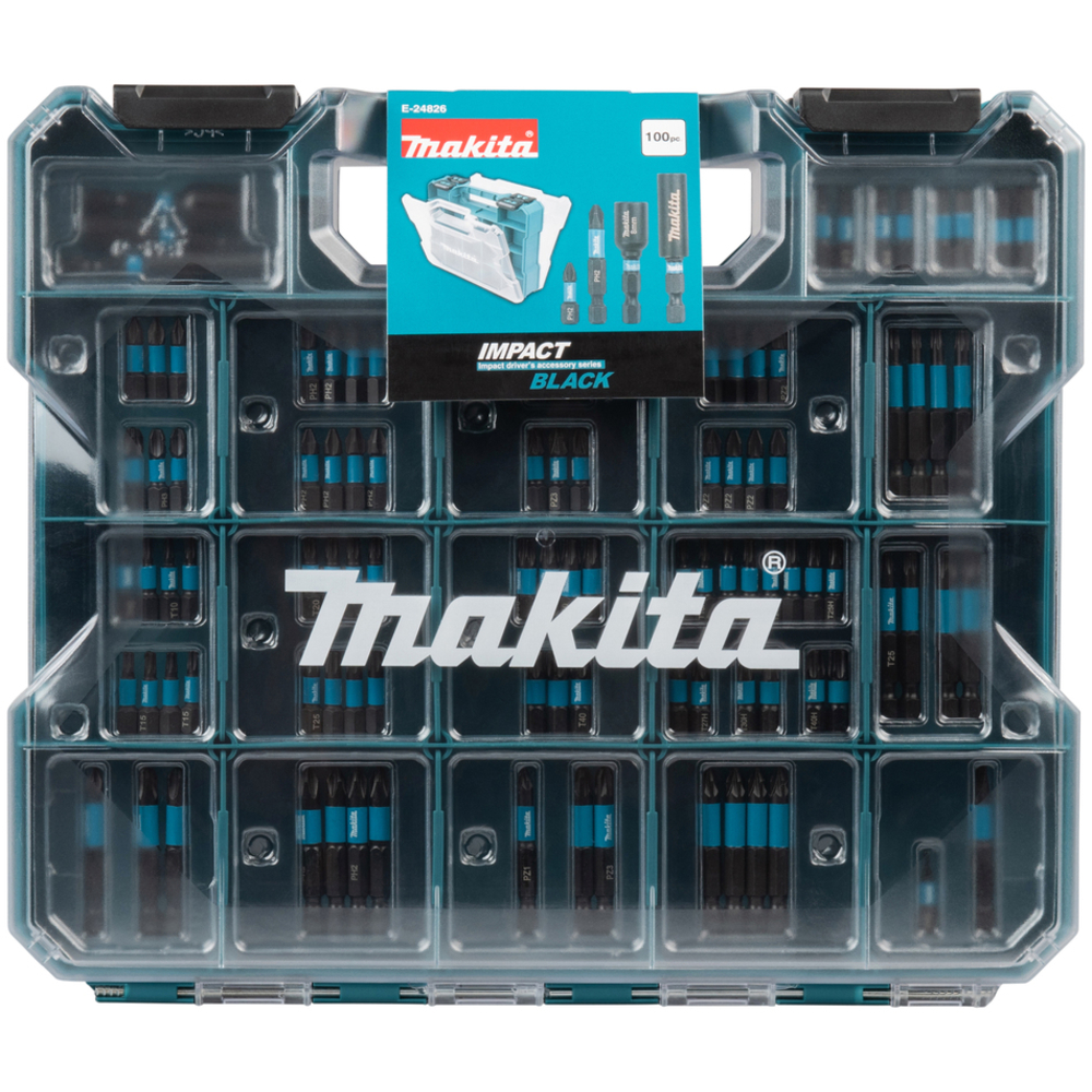 Coffret d'embouts 100 pièces + compartiments de rangement - MAKITA - E-24826
