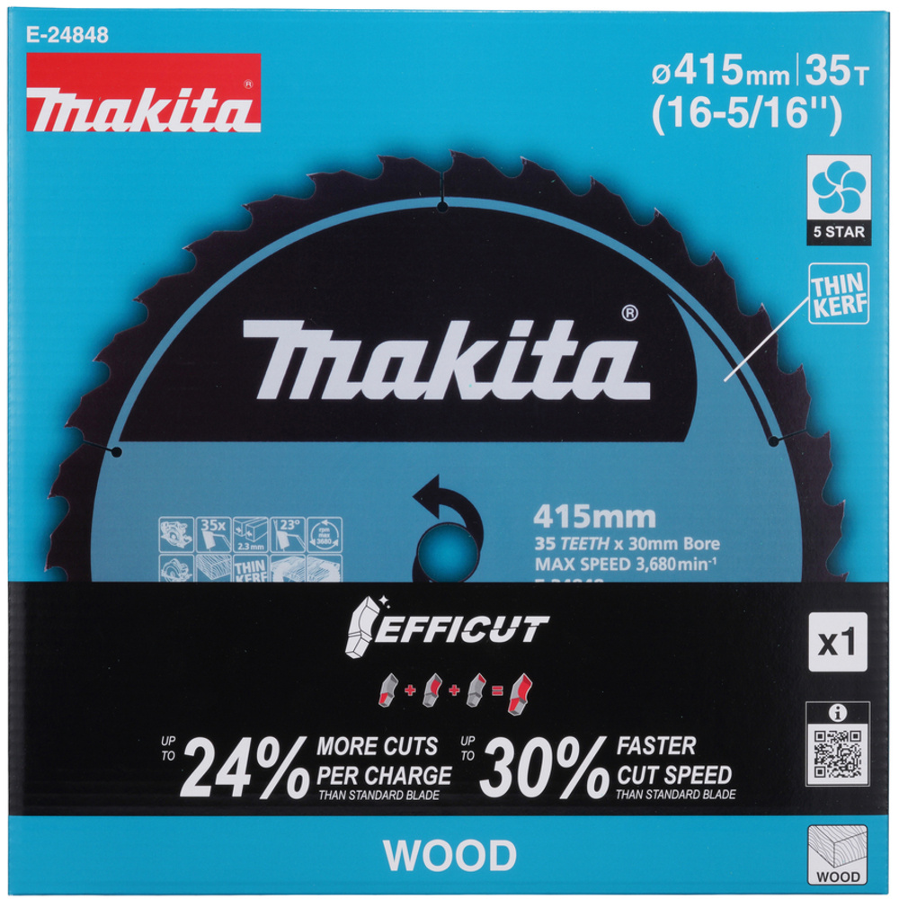 Lame de scie circulaire Efficut 415 x 30 mm 35 dents T.C.T - MAKITA - E-24848