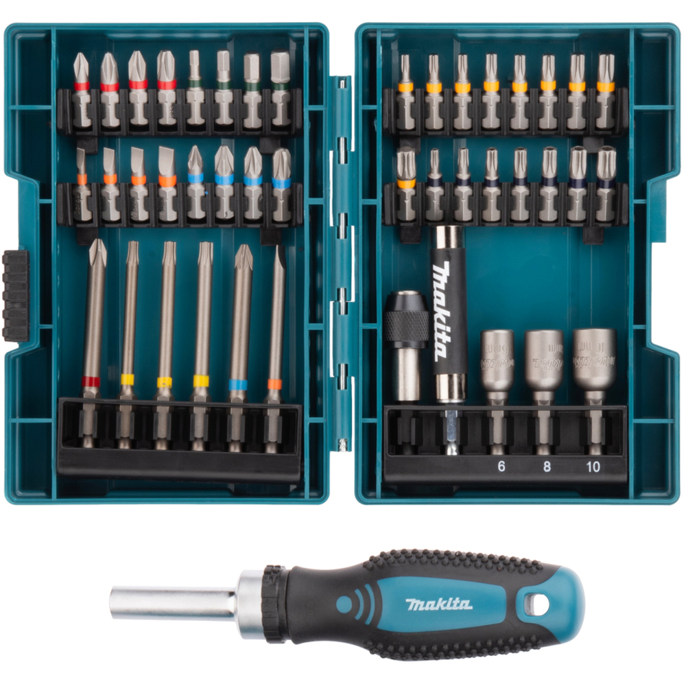 Coffret 43 accessoires de vissage + tournevis à cliquet - MAKITA - E-25096