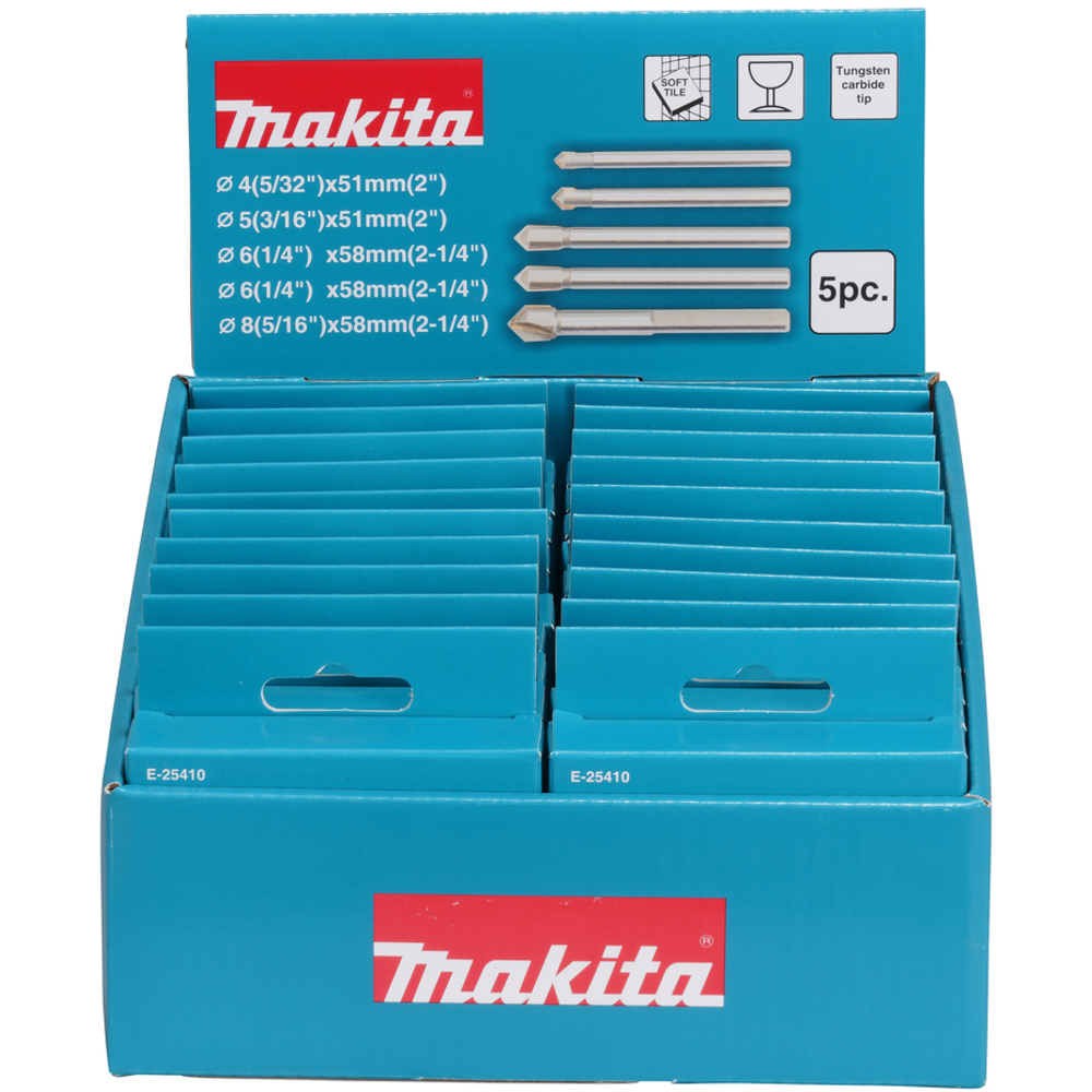 Master carton 20 x ensemble 5 forets verre - MAKITA - E-25351