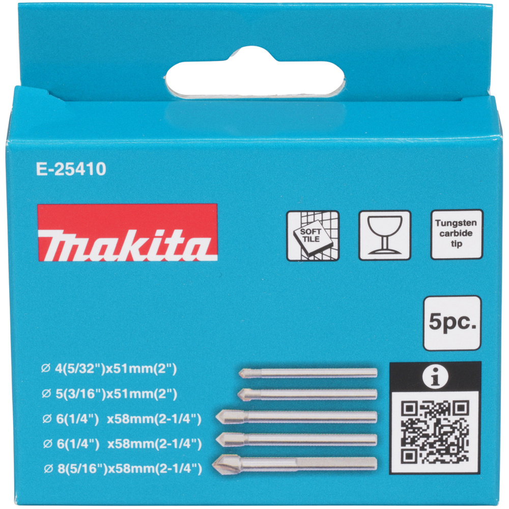 Ensemble 5 forets verre - MAKITA - E-25410