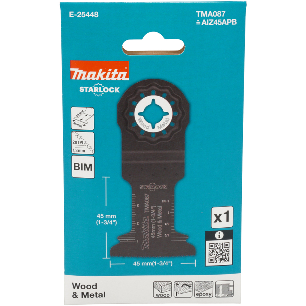 Lame plongeante bois et métal 45x45 mm TMA087 - MAKITA - E-25448