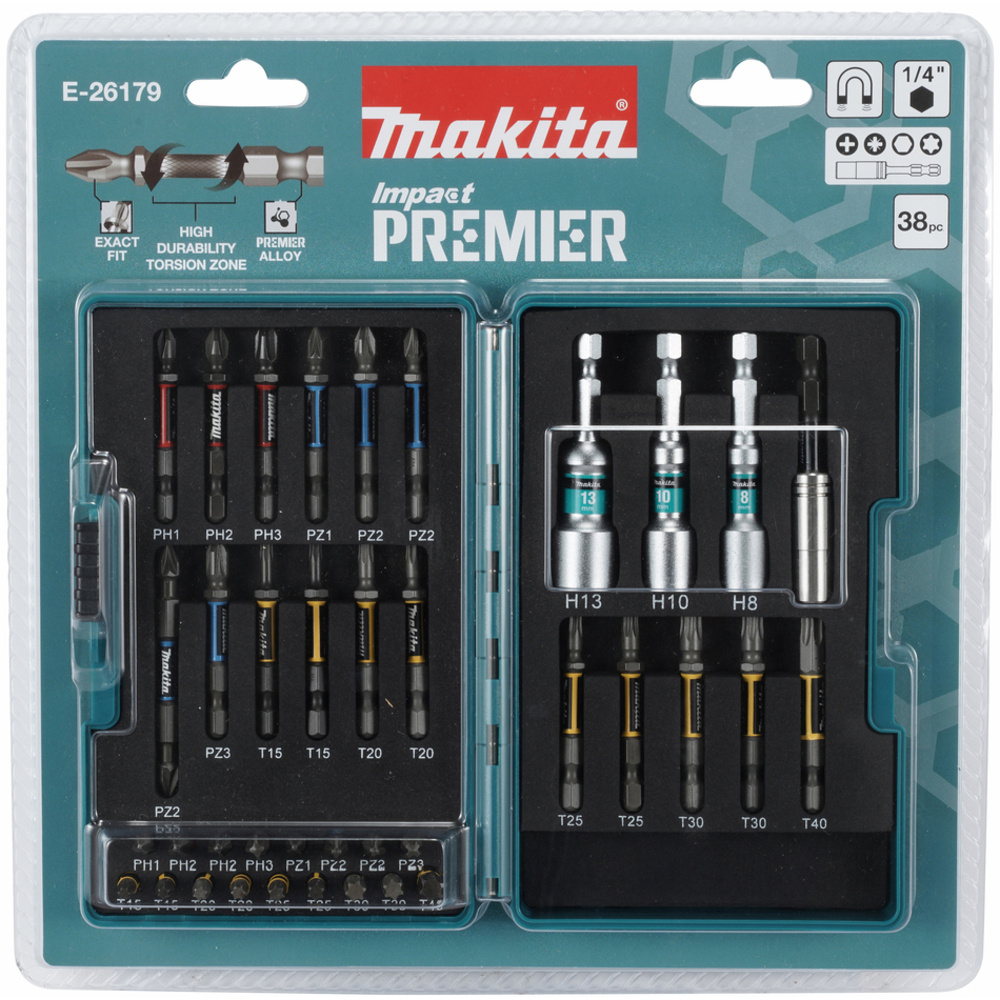 Coffret IMPACT PREMIER 38 accessoires - MAKITA - E-26179
