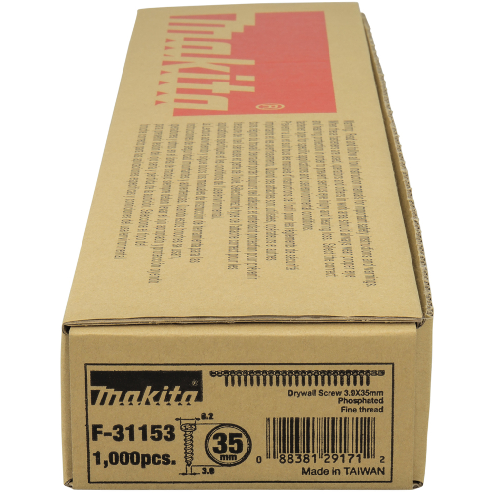 Vis en bande pour plaque de plâtre sur armature métallique max = 0,75 mm - MAKITA - F-31153
