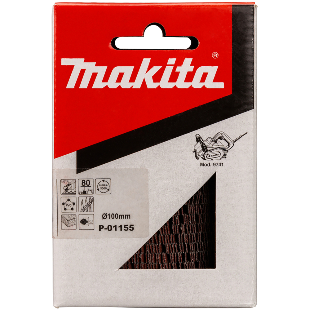 BROSSE A LAMELLES FENDUES PAPIER 120 GRAIN 80 - MAKITA - P-01155