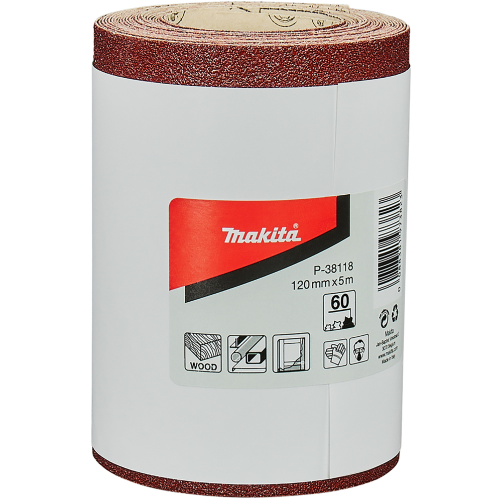FEUILLES RECTANGULAIRES ABRASIVES EN ROULEAU 115 MM X 5M GRAIN 60 - MAKITA - P-38118