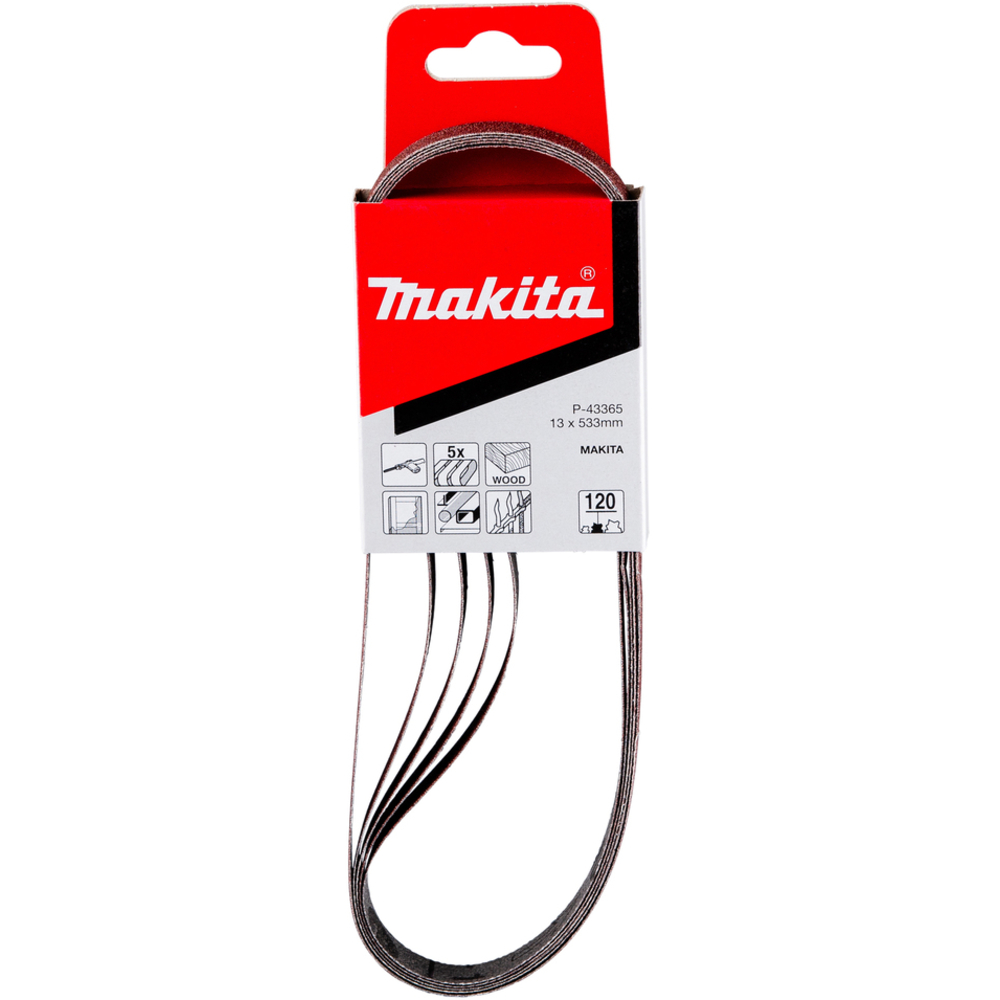 Bandes abrasives 13x533 mm pour bois métal qualité standard - MAKITA - P-43365