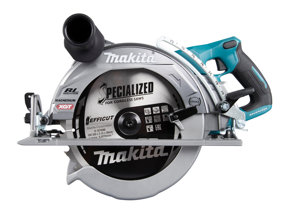 SCIE CIRCULAIRE SANS FIL À POIGNÉE ARRIERE 260 MM - MAKITA - RS002GZ