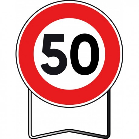 PANNEAU MISTRAL PLASTIQUE BK14 LIM 50km/h 850 T1 NADIA SIGNALISATION - 201802